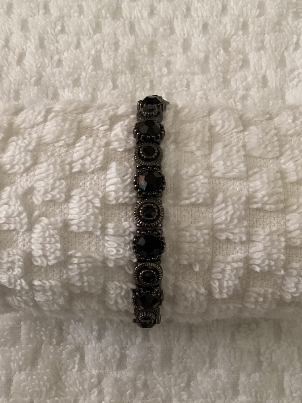Black Crystal Stretch Bracelet -